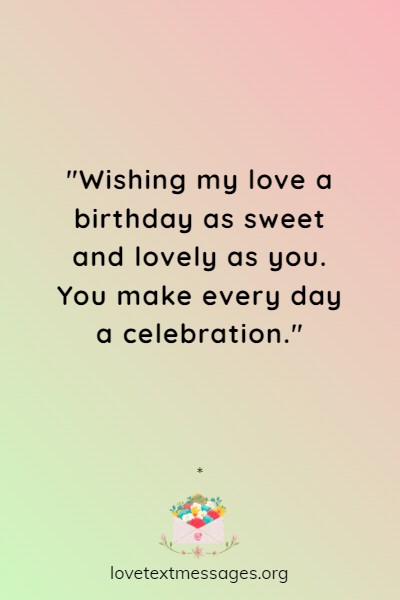 Happy Birthday My Love Wishes, Quotes & Messages - Love Text Messages